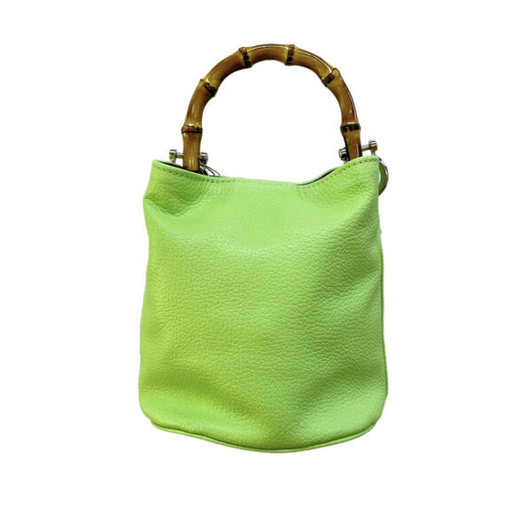 Borsa Mini-SAC Pelle con Grana Naturale Color Verde Acido