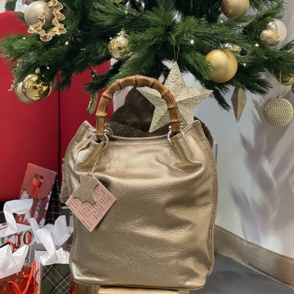 Borsa SAC Pelle Grana Naturale Oro